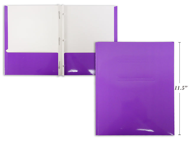 Carton of 50 3 Prong Glossy Laminated Folder Purple