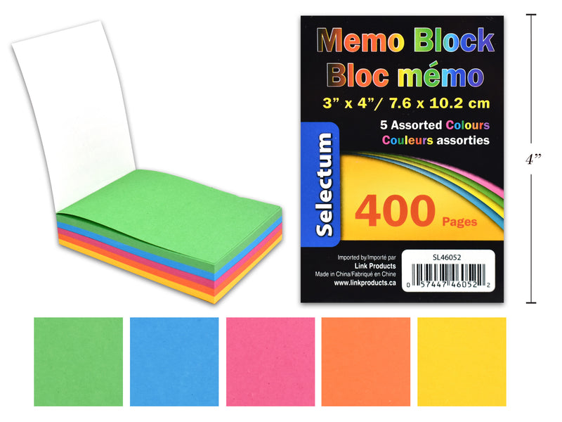 Carton of 36 Bright Color Memo Block Paper