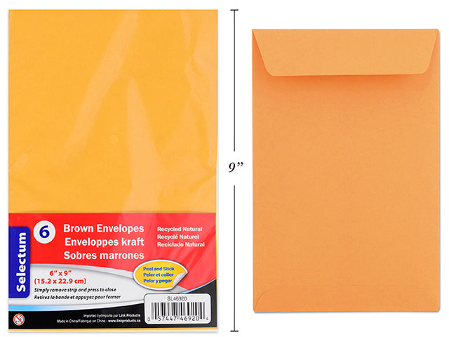 Carton of 36 Peel And Seal Kraft Envelopes 6 Pack Small