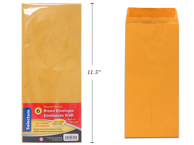 Carton of 36 Peel And Seal Kraft Envelopes 6 Pack Large