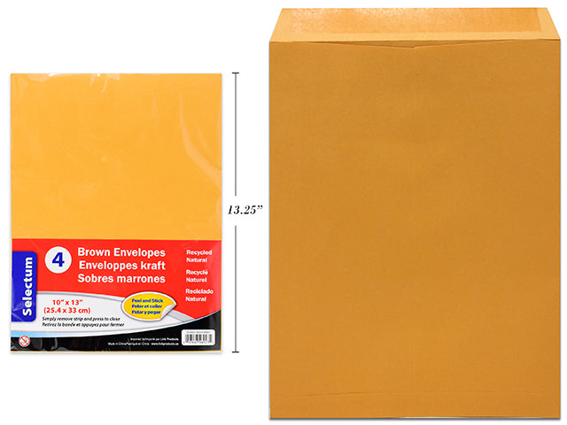 Carton of 36 Peel And Seal Kraft Envelopes 4 Pack