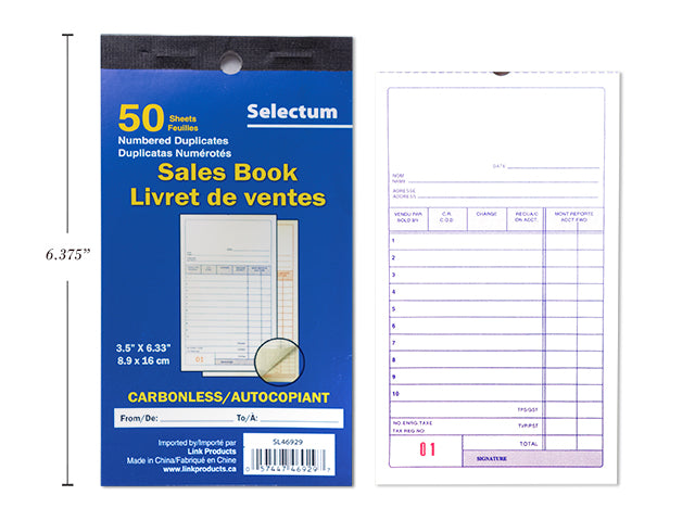 Carton of 10 Duplicate Carbonless Sales Book