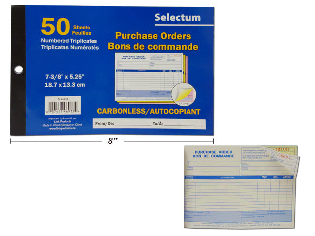 Carton of 10 Tri Carbon Purchase Order Book