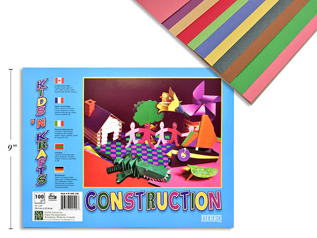 Carton of 24 Construction Paper Pad 100 Sheets