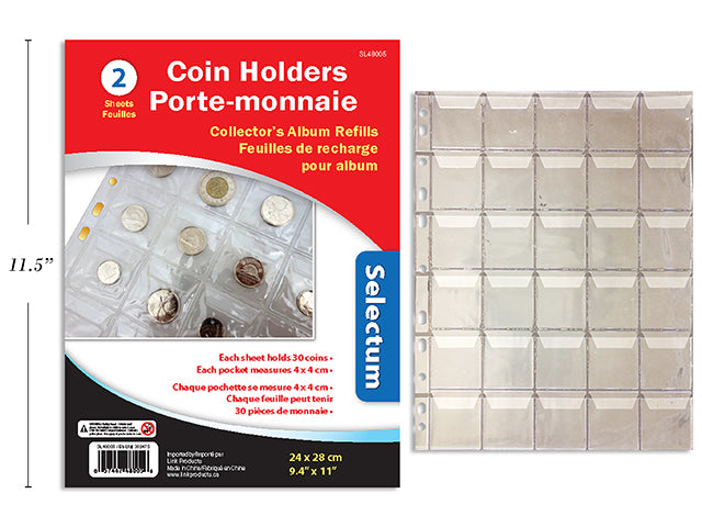 Carton of 24 Coin Holder Sheets