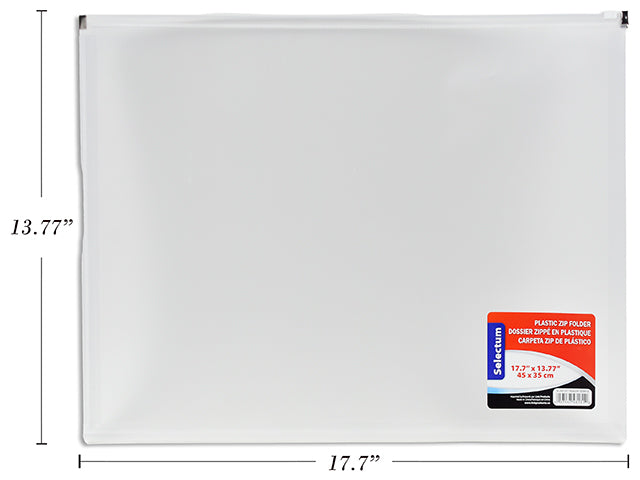 Carton of 24 Clear Plastic Zip Folder 17.7X13.77" (45X35Cm)