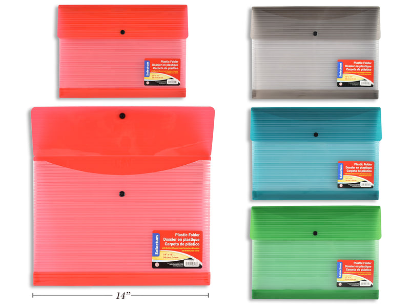 Carton of 24 Plastic Document Folder With Button Close