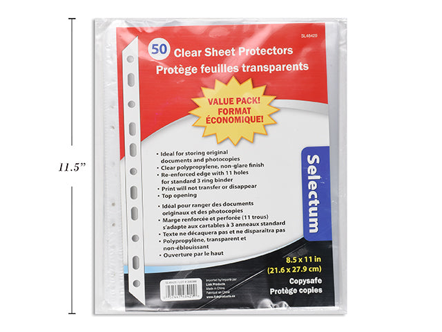 Carton of 12 Page Protectors 50 Pack