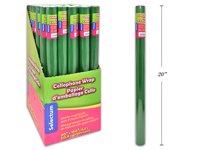 Carton of 48 Green Cellophane Wrap