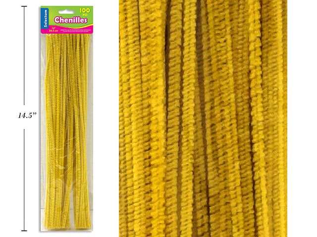 Carton of 10 Chenilles 100 Pack Yellow