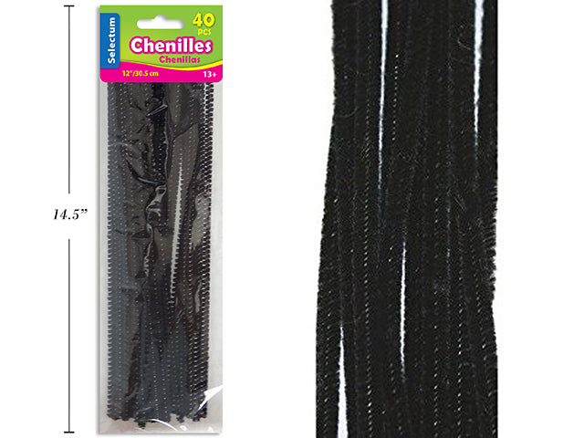 Carton of 10 Chenilles 40 Pack Black