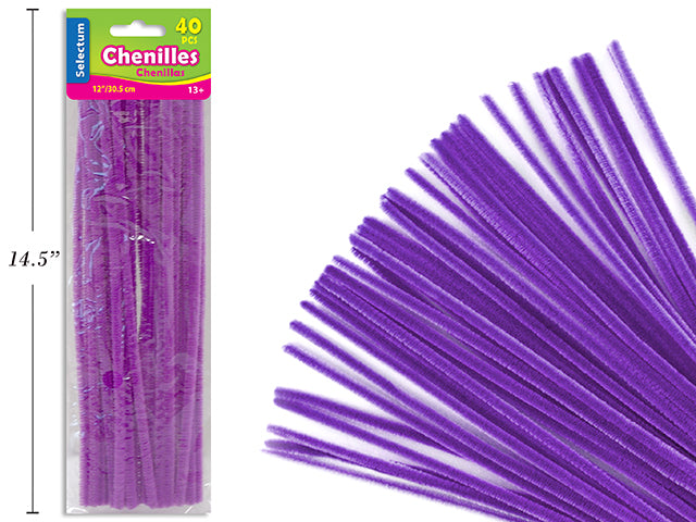 Carton of 10 Chenilles 40 Pack Dark Purple