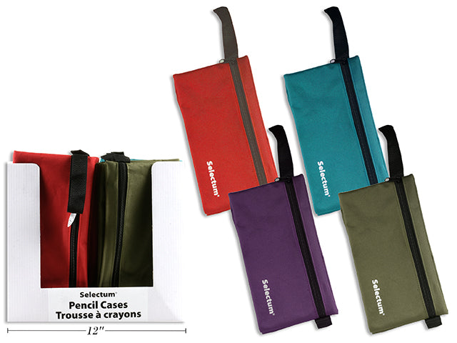 Carton of 12 Pencil Case With Zipper 2 Compartments