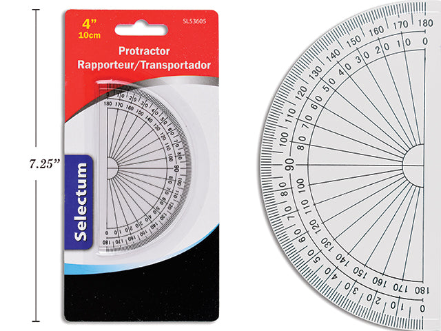 Carton of 12 Clear Plastic Protractor