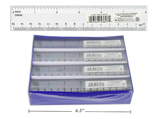 Carton of 48 Clear Plastic Ruler