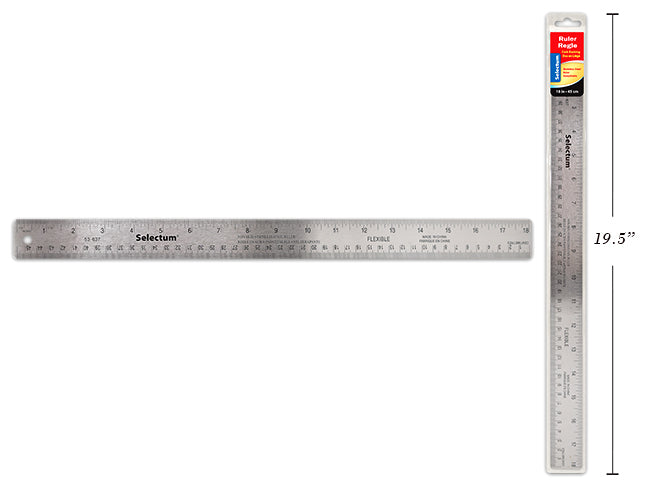 Carton of 12 Stainless Steel Ruler Large