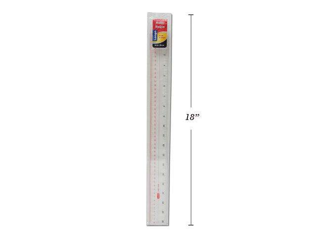 Carton of 12 Flex Acrylic Ruler In Hangable Sleeve