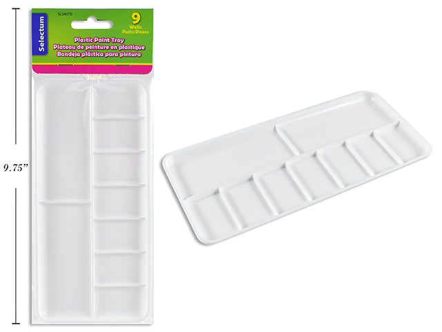 Carton of 12 Plastic Paint Tray 9 Wells 18X8.6Cm ( 7X3.4" )