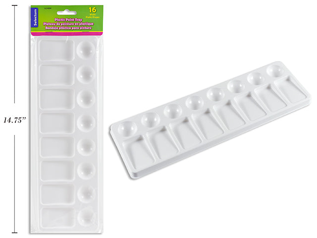 Carton of 12 Plastic Paint Tray 16 Wells 30X9.8Cm ( 4X12" Appr)