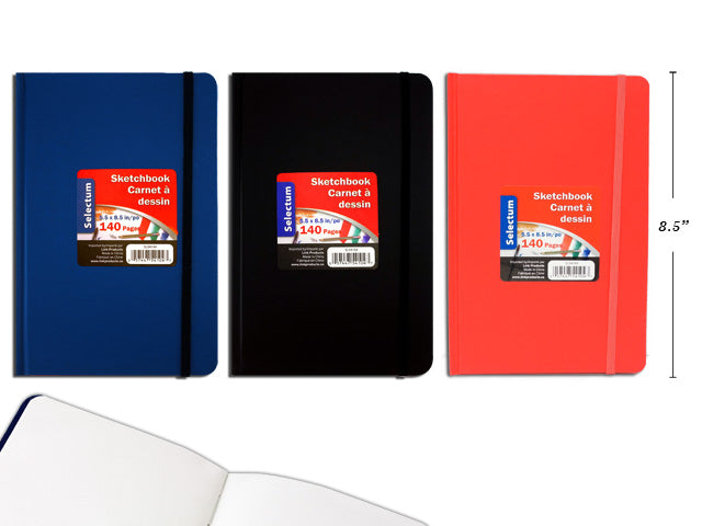 Carton of 12 Hard Cover Sketch Book With Elastic