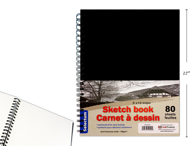 Carton of 12 Hard Cover Coil Sketch Book