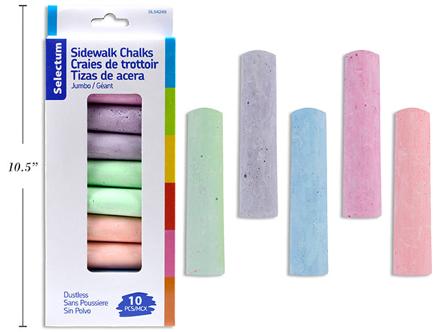 Carton of 24 Jumbo Sidewalk Chalk 10 Pack