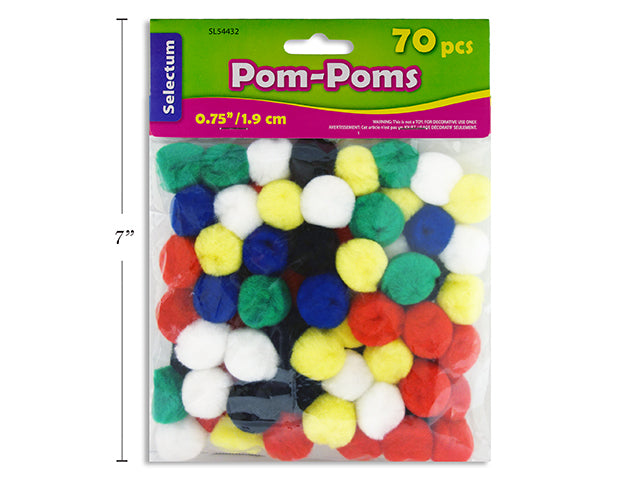 Carton of 12 Pom Poms 70 Pack