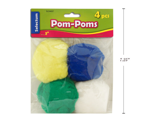 Carton of 12 Pom Poms 4 Pack