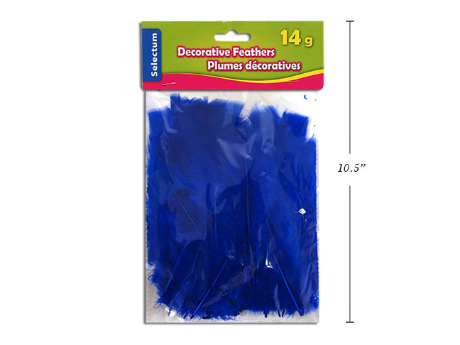 Carton of 12 Decorative Feathers Blue