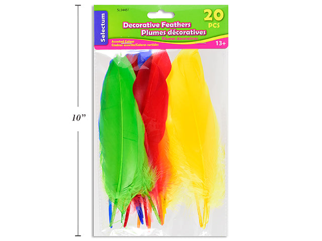 Carton of 12 Deco Feathers Medium 20 Pack