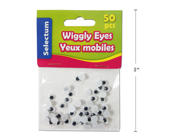 Carton of 12 Wiggly Eyes Black And White Small 50 Pack