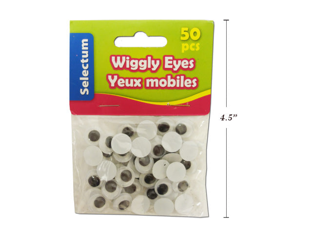 Carton of 12 Wiggly Eyes Black And White Large 50 Pack