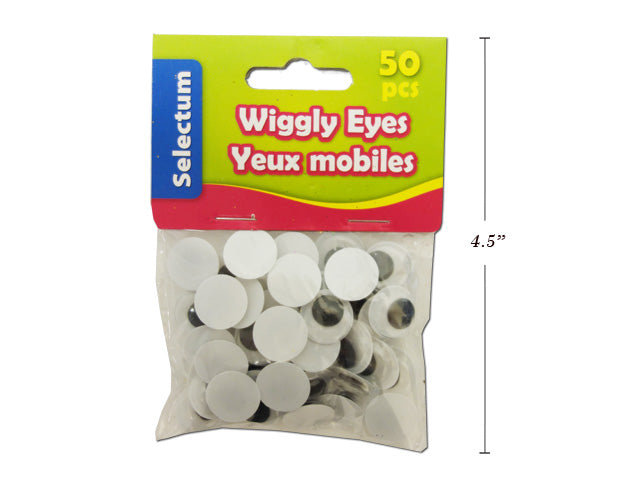 Carton of 12 Wiggly Eyes Black And White Extra Large 50 Pack