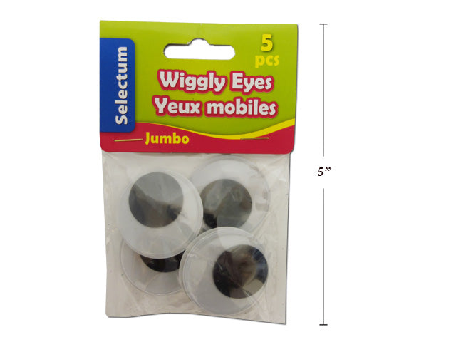 Carton of 12 Wiggly Jumbo Eyes Black And White 5 Pack