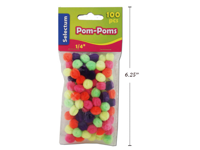 Carton of 12 Brites Pom Poms 100 Pack