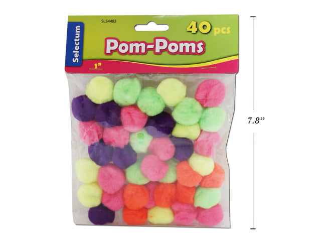 Carton of 12 Brites Pom Poms 40 Pack