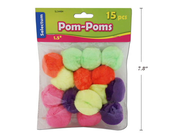 Carton of 12 Brites Pom Poms 15 Pack