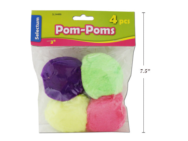 Carton of 12 Brites Pom Poms 4 Pack