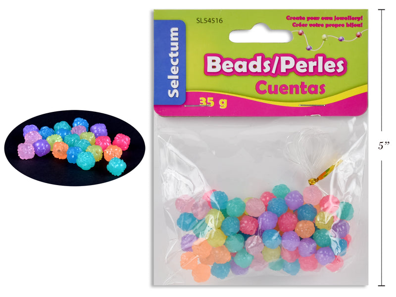 Carton of 12 Jelly Color Round Plastic Beads