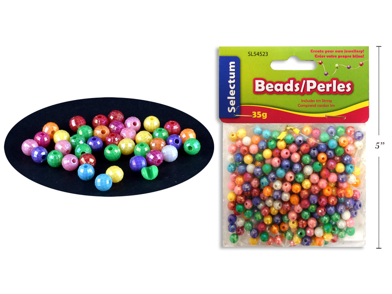 Carton of 12 Round Beads With Pastel Colors