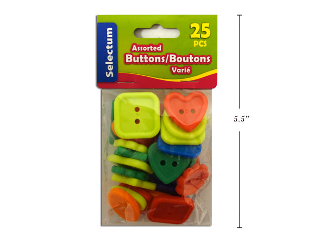 Carton of 12 Craft Buttons 25 Pack