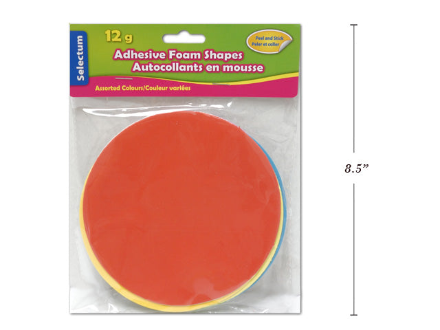 Carton of 12 Adhesive Foam Shapes Round