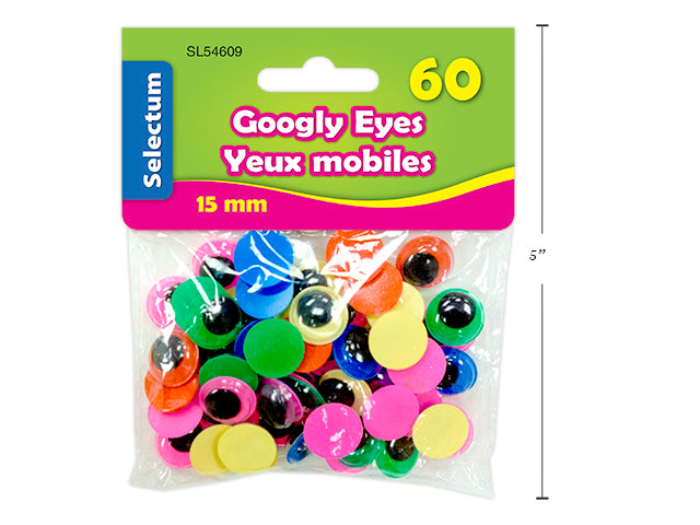 Carton of 12 Wiggle Eyes 60 Pack