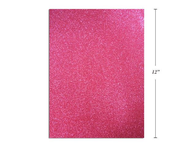 Carton of 1 Adhesive Glitter Pink Foam Sheets