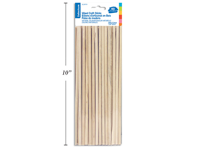 Carton of 24 Round Wood Sticks