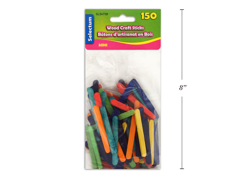 Carton of 12 Mini Wood Craft Sticks 150 Pack