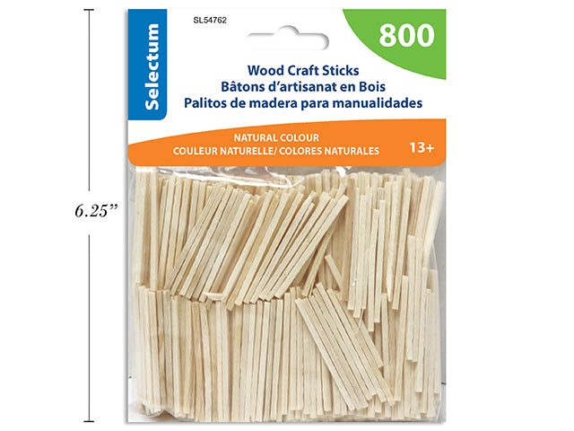 Carton of 24 Match Wood Natural Color Sticks