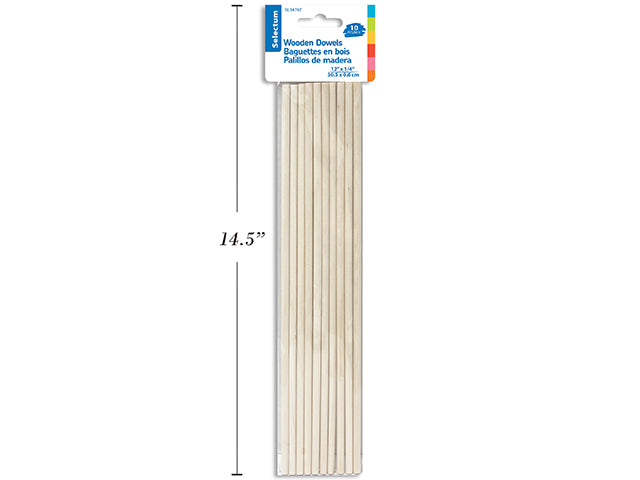 Carton of 24 Wooden Dowels 10 Pack