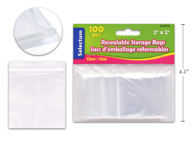 Carton of 12 Clear Zip Lock Bags Extra Small 100 Pack