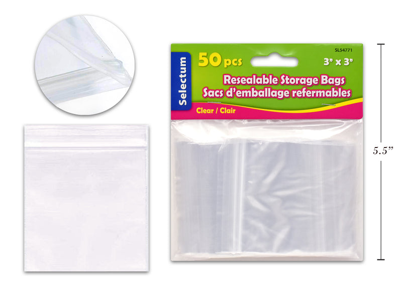 Carton of 12 Clear Zip Lock Bags Small 50 Pack